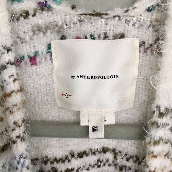 Anthropologie Fringe Kimono Cardigan Sweater OS Open Front Shunky Oversize Boho - Picture 5 of 16